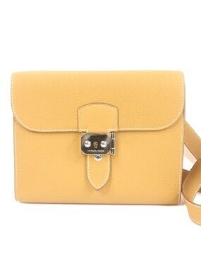 Hermes Sac a Depeches 21 Togo Leather Shoulder Bag Natural Sable
